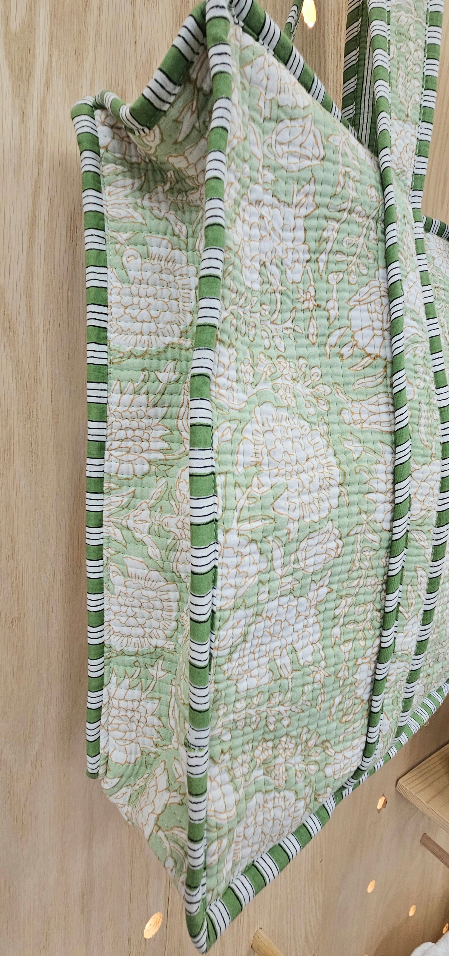 Green Quilted Temple Bag