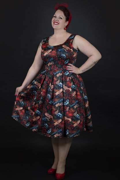 Amanda Rockabilly Guns N' Roses Swing Dress
