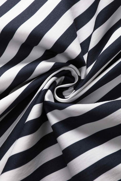 Mabel Striped Midi Shirt Dress In Dark Blue