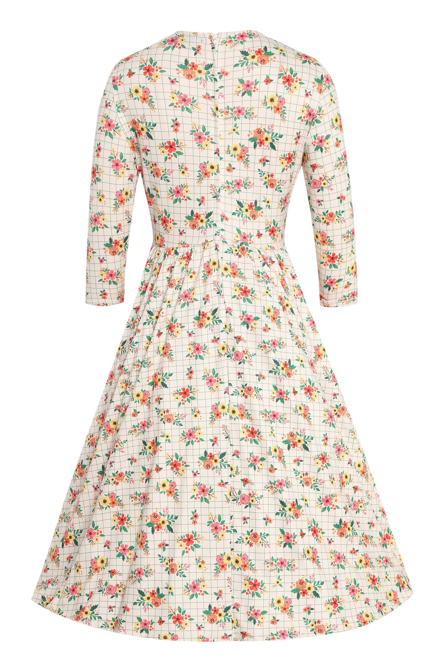 Billie Summer Flower Grid Dress
