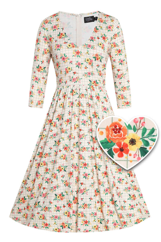 Billie Summer Flower Grid Dress