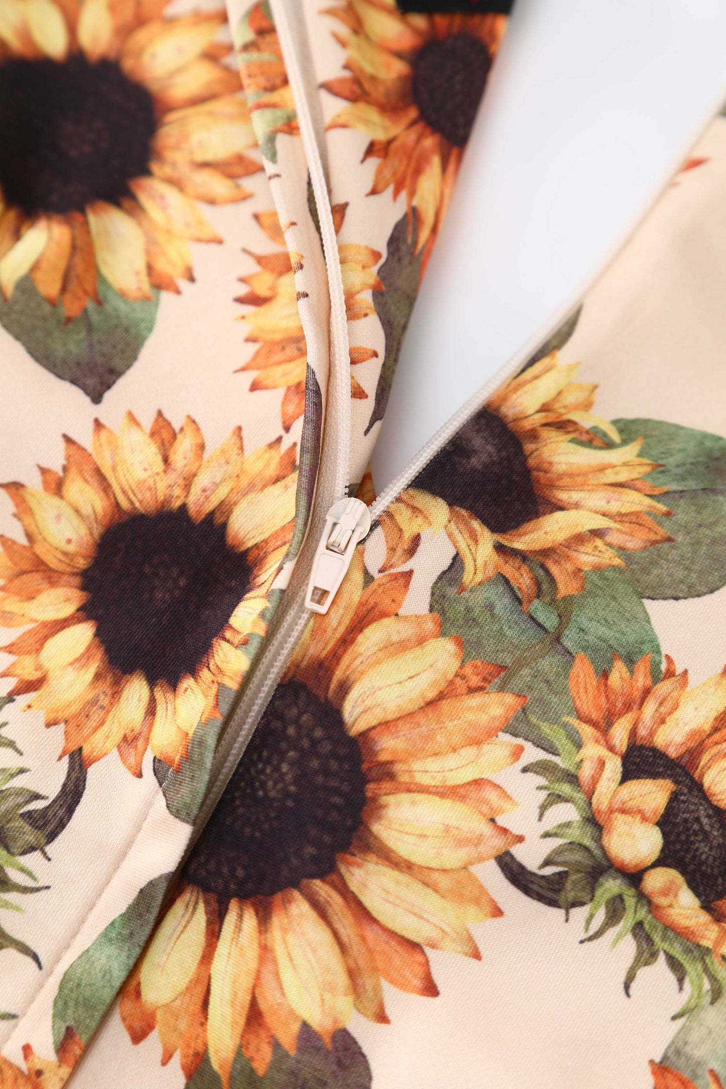 Lily Sunflower Off Shoulder Dress in Beige/Yellow
