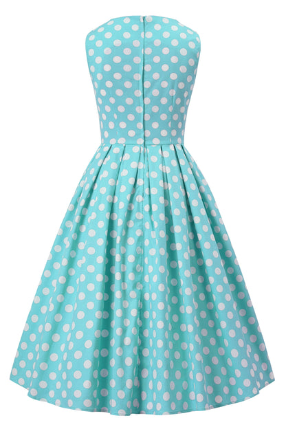 Blair Turquoise Polka Dot Mesh Dress