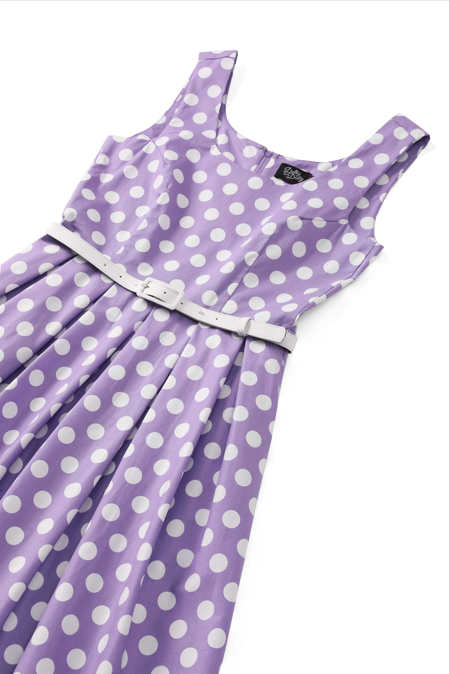 Ophelia Lilac Polka Dot Midi Dress