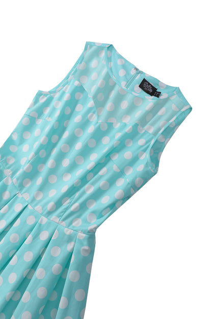 Blair Turquoise Polka Dot Mesh Dress