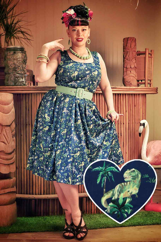 Amanda Navy Blue T-Rex Dress
