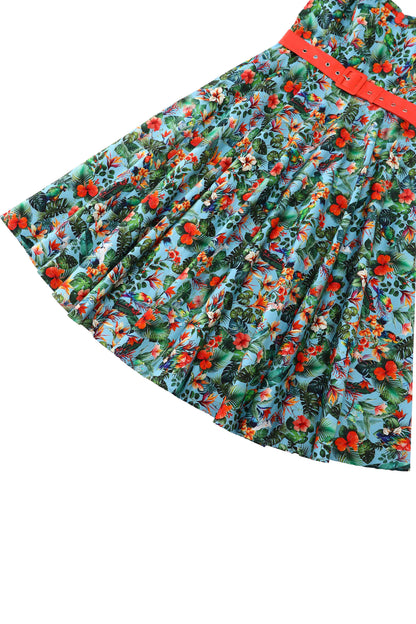 Daisy Tropical Parrot Halter Dress