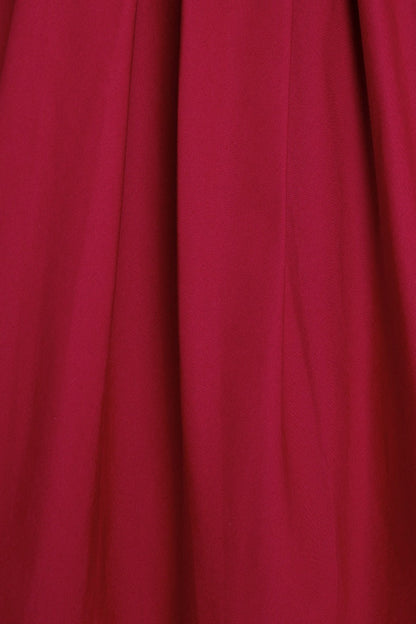 Lola Stylish 50's Retro Swing Dress With Pockets in Burgundy