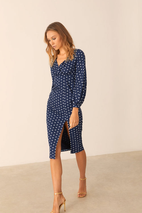 Vestido Evony Lunares Navy · Pretty in Pink ·