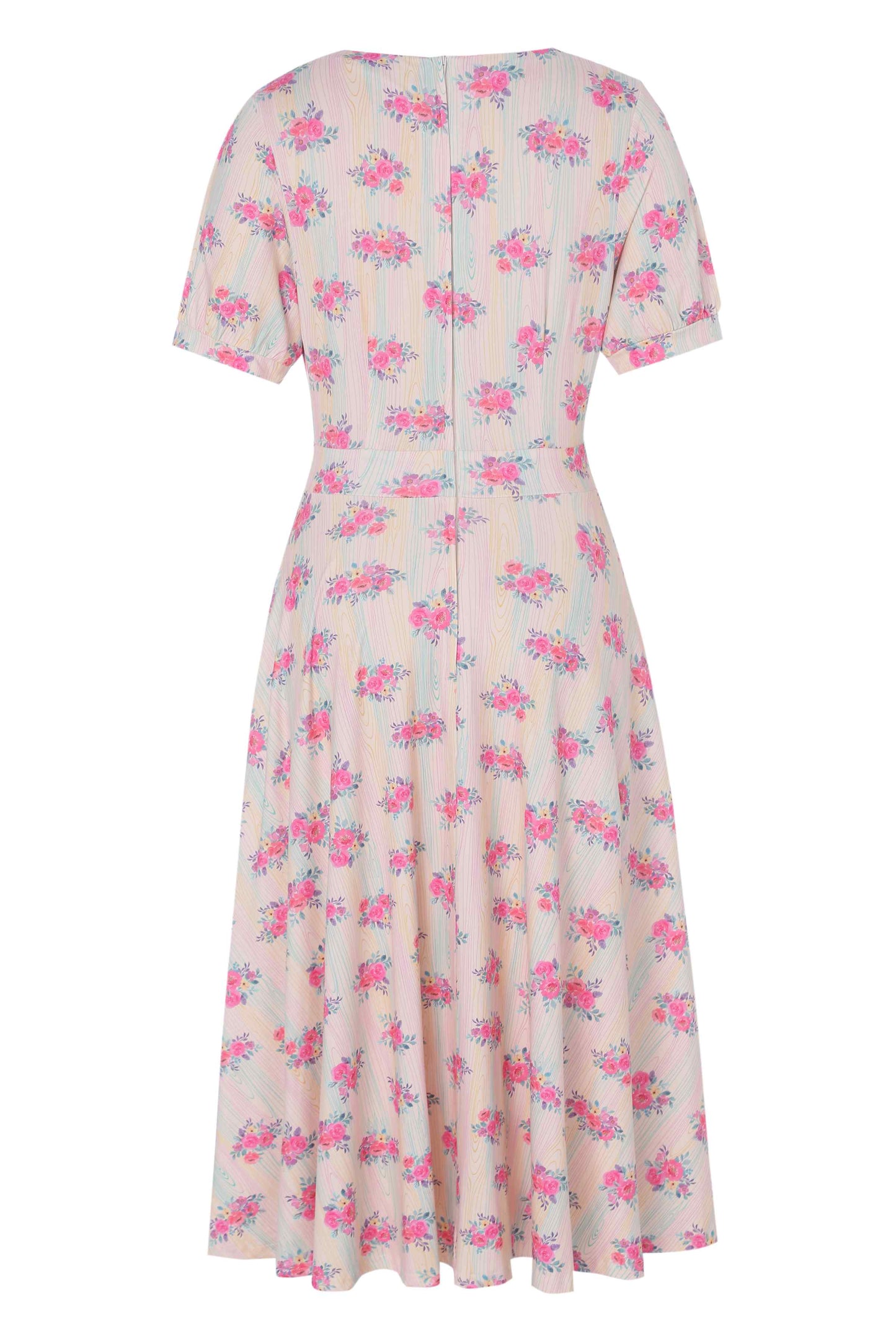 Julia Vintage Pastel Floral Midi Dress