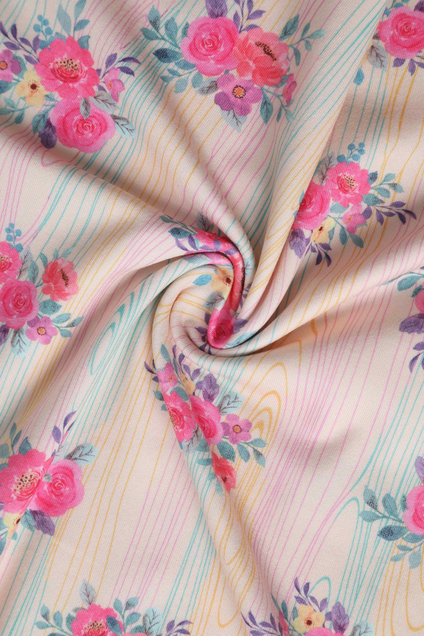 Julia Vintage Pastel Floral Midi Dress