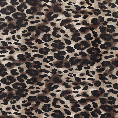 Lily Off-Shoulder Swing Dress in Brown Leopard Print