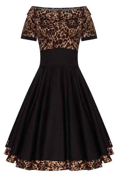 Darlene Swing Dress in Leopard Print